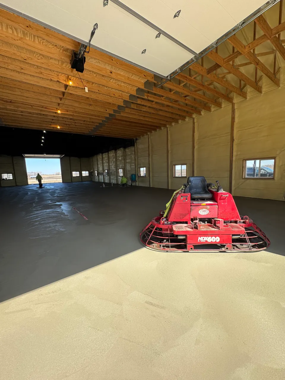 Pole building floor · trowel finish