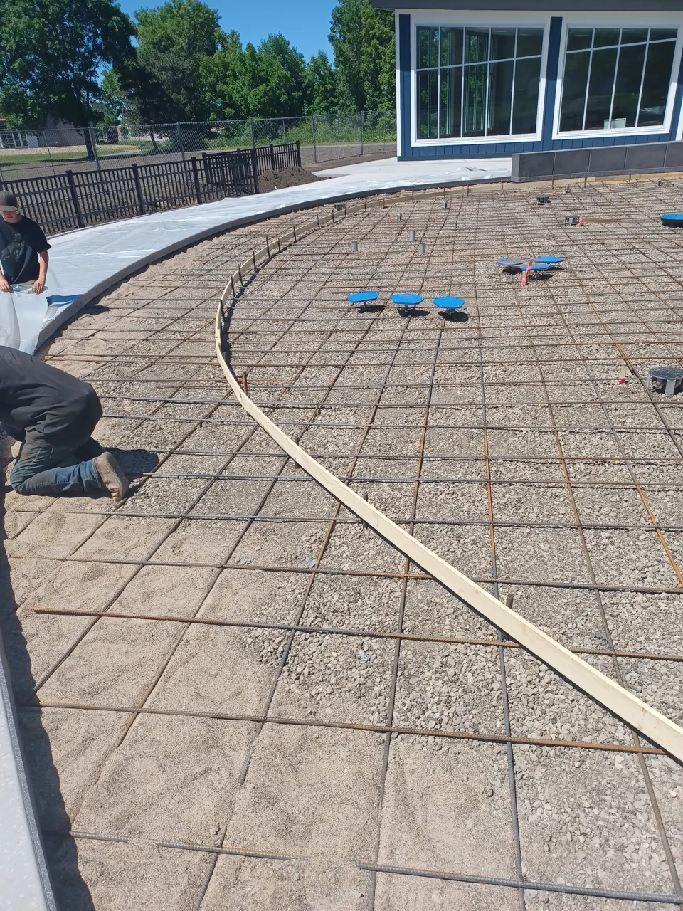 Stamped deck · forms and rebar
